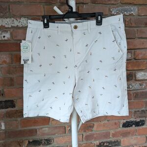 Jachs White Shorts with Multicolor Pattern